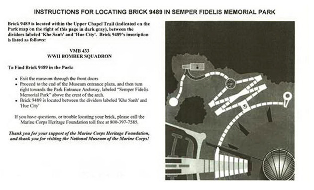 Instructions for Locating Memorial Brick